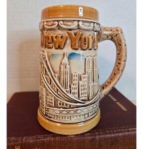Vintage Ceramic‎ NY Statue of Liberty 3D Stein/Mug with Handle German Style